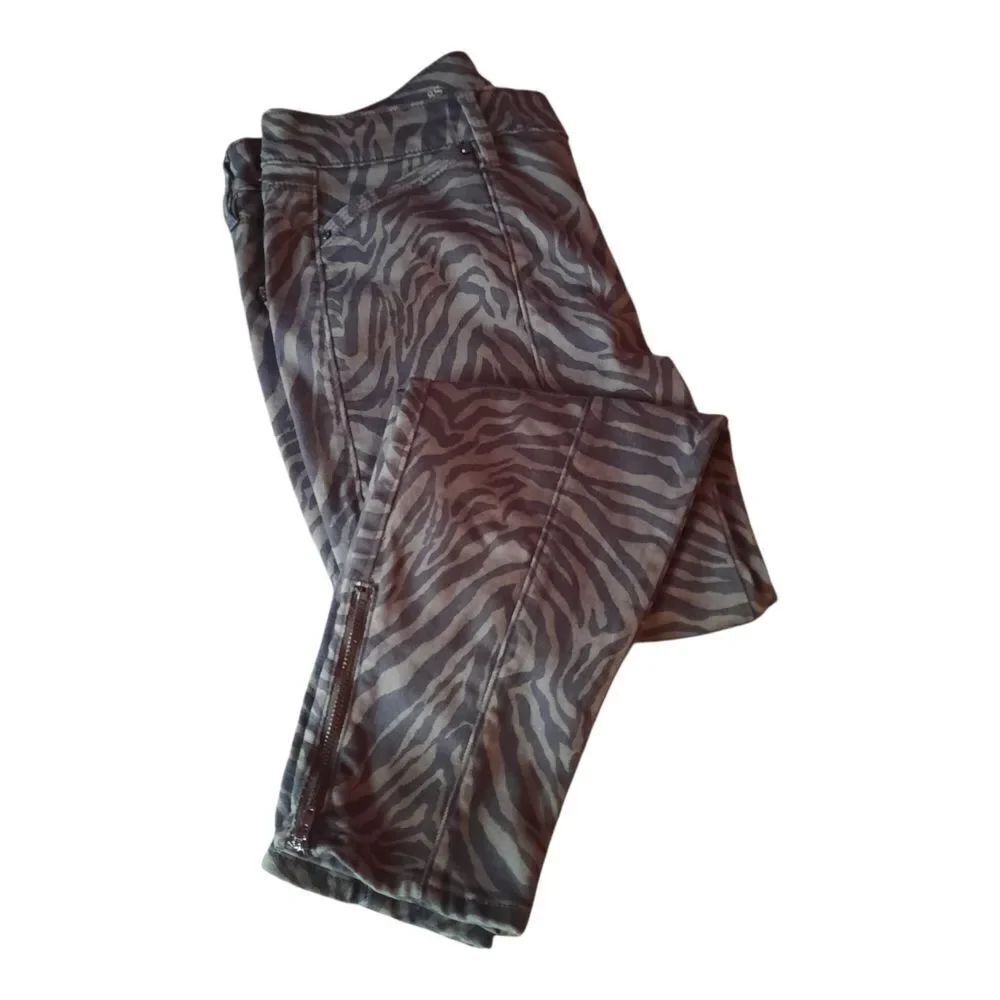 White House Black Market Zebra Print Ankle Jeans